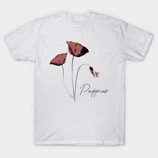 Beautiful Poppies Abstract Art Flower t-shirt T-Shirt